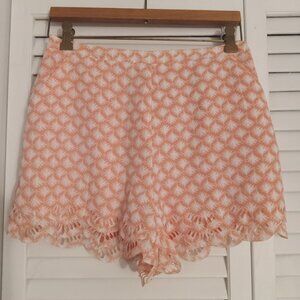 Lauren Conrad Shorts Size S coral with white floral pattern